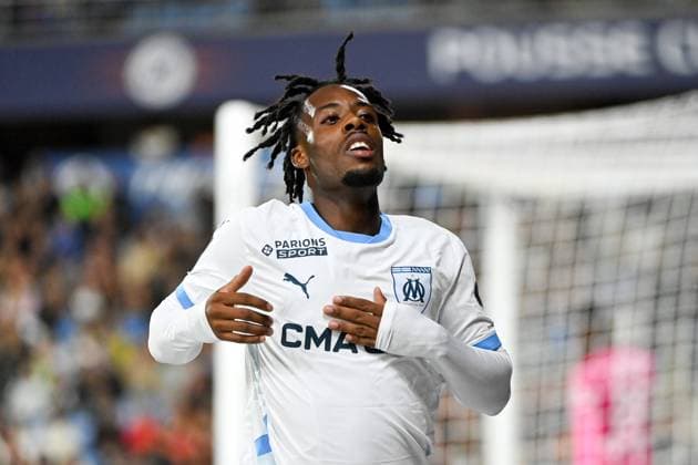 Montpellier Herault SC v Olympique de Marseille - Ligue 1 McDonald s 2024 2025 09 Elye WAHI (om) during the Ligue 1 McDonald s match between Montpellier and Marseille at Stade de la Mosson on October 20, 2024 in Montpellier, France. Montpellier France  Copyright: xIconxSportx 776225432