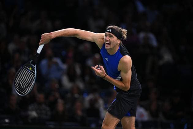 Rolex Paris Masters - 2nd Round Alexander Zverev (GER) during his second round at the 2024 Rolex Paris Masters at the Accor Arena in Paris, France, on October 30, 2024. Photo by Corinne Dubreuil ABACAPRESS.COM Paris France  Copyright: xDubreuilxCorinne ABACAx