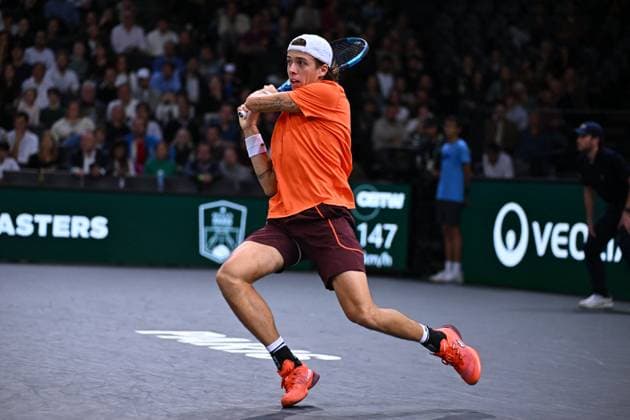 Rolex Paris Masters - 2nd Round Arthur Cazaux (FRA) during his second round at the 2024 Rolex Paris Masters at the Accor Arena in Paris, France, on October 30, 2024. Photo by Corinne Dubreuil ABACAPRESS.COM Paris France  Copyright: xDubreuilxCorinne ABACAx