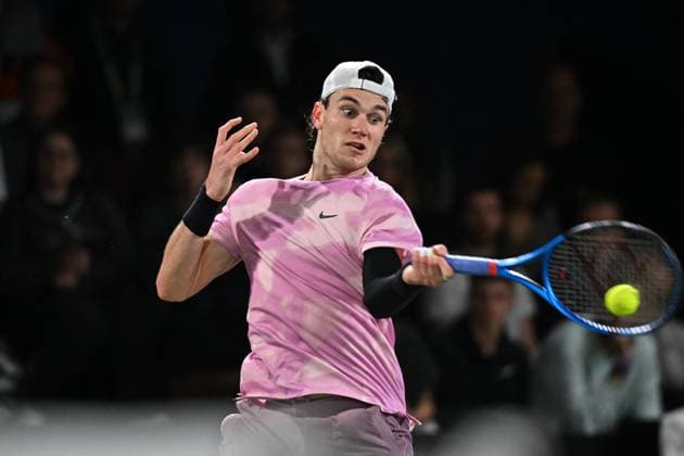 Rolex Paris Masters - 2nd Round Jack Draper (GBR) during his second round at the 2024 Rolex Paris Masters at the Accor Arena in Paris, France, on October 30, 2024. Photo by Corinne Dubreuil ABACAPRESS.COM Paris France  Copyright: xDubreuilxCorinne ABACAx