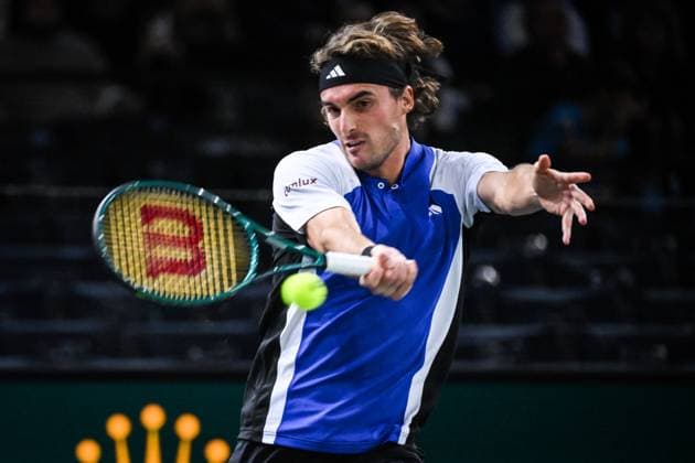October 31, 2024, Paris, France, France: Stefanos TSITSIPAS of Greece during the fourth day of the Rolex Paris Masters 1000 tennis tournament at Accor Arena on October 31, 2024 in Paris, France. Paris France - ZUMAm308 20241031_zsp_m308_002 Copyright: xMatthieuxMirvillex