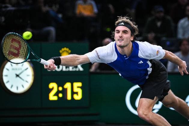 October 31, 2024, Paris, France, France: Stefanos TSITSIPAS of Greece during the fourth day of the Rolex Paris Masters 1000 tennis tournament at Accor Arena on October 31, 2024 in Paris, France. Paris France - ZUMAm308 20241031_zsp_m308_014 Copyright: xMatthieuxMirvillex