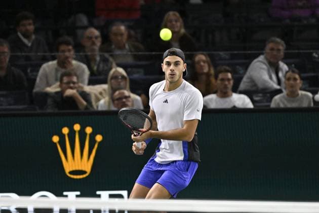 Tennis : Rolex Paris Masters 2024 - Cerundolo Francisco - Argentine Tennis : Rolex Paris Masters 2024 - Paris - 30 10 2024 ChrysleneCaillaud Panoramic 