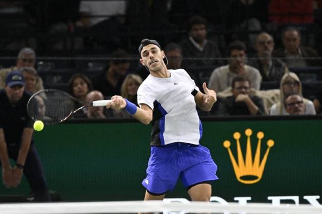 Tennis : Rolex Paris Masters 2024 - Cerundolo Francisco - Argentine Tennis : Rolex Paris Masters 2024 - Paris - 30 10 2024 ChrysleneCaillaud Panoramic 