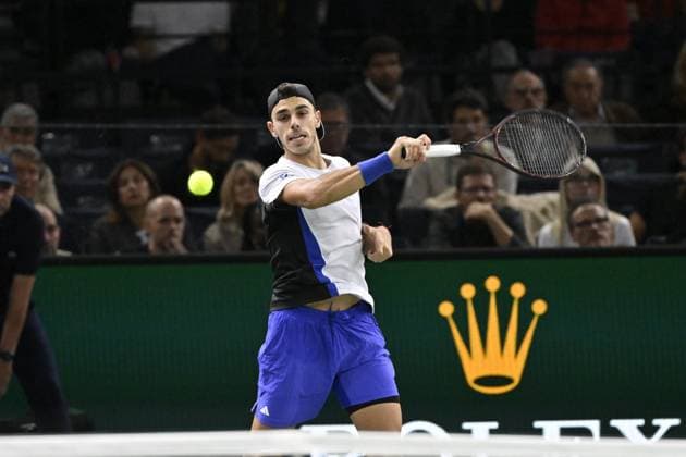 Tennis : Rolex Paris Masters 2024 - Cerundolo Francisco - Argentine Tennis : Rolex Paris Masters 2024 - Paris - 30 10 2024 ChrysleneCaillaud Panoramic 