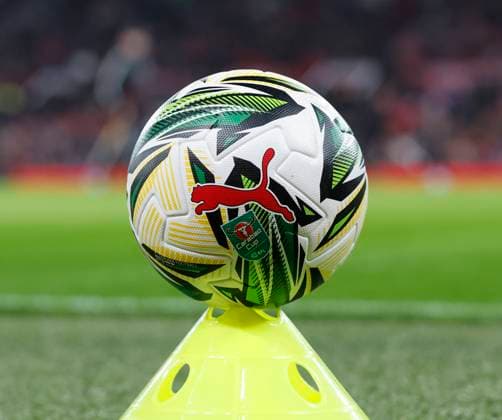30th October 2024; Old Trafford, Manchester, England; Carabao Cup Last 16 Football, Manchester United, ManU versus Leicester City; Official Puma Carabao Cup match ball  ActionPlus12710541 RogerxEvans