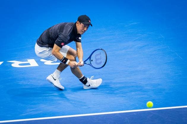 NISHIKORI - KLEIN Kei Nishikori in second round ATP, Tennis Herren Challenger Slovak open tennis match against Lukas Klein in Bratislava, Slovakia, October 31, 2024. PUBLICATION NOT IN SLOVAKIA Copyright: xx 080A4366