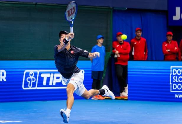 NISHIKORI - KLEIN Kei Nishikori in second round ATP, Tennis Herren Challenger Slovak open tennis match against Lukas Klein in Bratislava, Slovakia, October 31, 2024. PUBLICATION NOT IN SLOVAKIA Copyright: xx 080A4741-Enhanced-NR