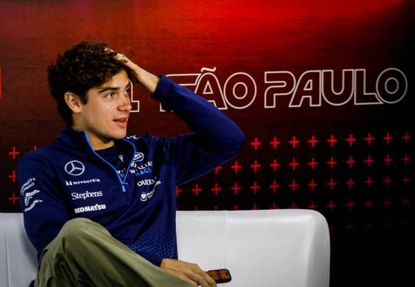 Últimos acertos para GP F1 Lenovo 2024 SP SÃO PAULO, SP - 31.10.2024: ÚLTIMOS ACERTOS PARA GP F1 LENOVO 2024 SP - The Formula 1 Lenovo São Paulo Grand Prix 2024 will take place this Thursday (30) at the Interlagos racetrack, in the south of the capital of São Paulo. Drivers give a press conference, PK, Pressekonferenz In the photo, the Argentine driver, Franco Colapinto 46, WILLIAMS, during a press conference. (Photo: Aloisio Mauricio Fotoarena) x2643315x  AloisioxMauricio