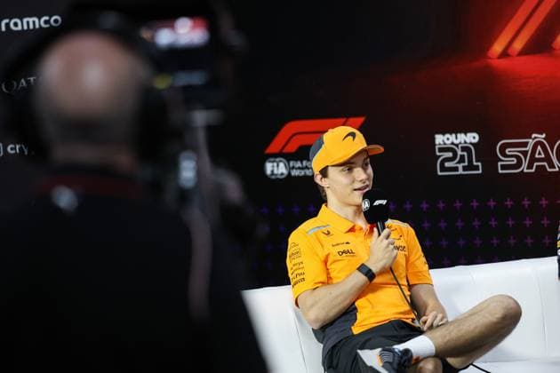 PIASTRI Oscar (aus), McLaren F1 Team MCL38, portrait press conference, PK, Pressekonferenz during the Formula 1 Grande Premio de Sao Paulo 2024, 21th round of the 2024 Formula One World Championship, WM, Weltmeisterschaft from November 1 to 3, 2024 on the Interlagos Circuit, in Sao Paulo, Brazil - F1 - SAO PAULO GRAND PRIX 2024 DPPI Panoramic 241031_R21_BRASILE_DP_XB3_1613