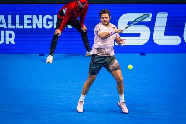 PRIZMIC - WAWRINKA Stanislas Wawrinka during second round ATP, Tennis Herren Challenger Slovak open tennis match against Dino Prizmic in Bratislava, Slovakia, October 31, 2024. PUBLICATION NOT IN SLOVAKIA Copyright: xx 080A5037