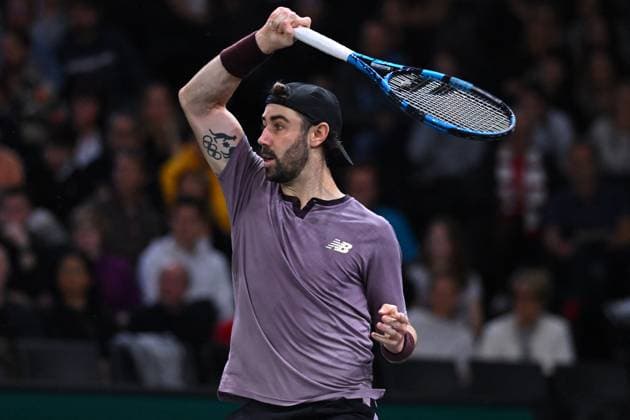 Rolex Paris Masters - Thompson Defeats Mannarino Jordan Thompson (AUS) during his third round at the 2024 Rolex Paris Masters at the Accor Arena in Paris, France, on October 31, 2024. Photo by Corinne Dubreuil ABACAPRESS.COM Paris France  Copyright: xDubreuilxCorinne ABACAx