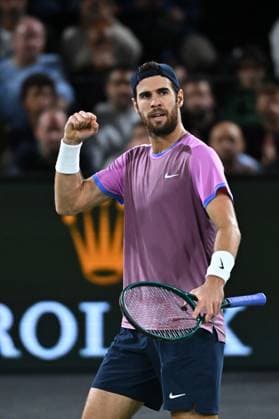 Rolex Paris Masters - Third Round Karen Khachanov (RUS) during his third round at the 2024 Rolex Paris Masters at the Accor Arena in Paris, France, on October 31, 2024. Photo by Corinne Dubreuil ABACAPRESS.COM Paris France  Copyright: xDubreuilxCorinne ABACAx