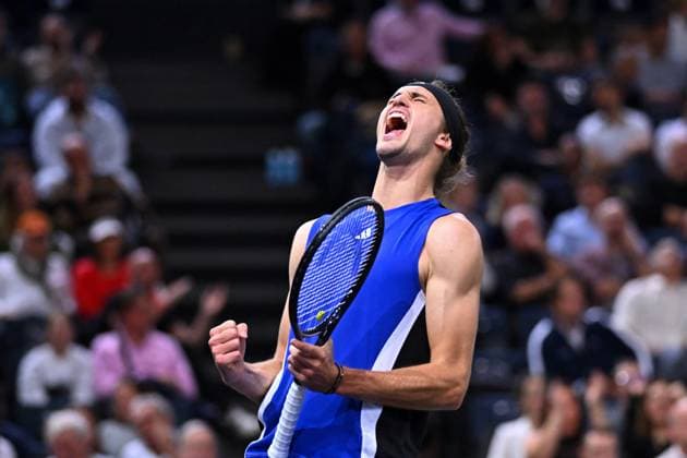 Rolex Paris Masters - Zverev Defeats Fils Alexander Zverev (GER) during his third round at the 2024 Rolex Paris Masters at the Accor Arena in Paris, France, on October 31, 2024. Photo by Corinne Dubreuil ABACAPRESS.COM Paris France  Copyright: xDubreuilxCorinne ABACAx