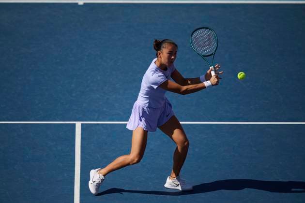 HONG KONG, CHINA - NOVEMBER 01: Yuan Yue of China competes in the Women s Singles Quarterfinal match against Sofia Kenin of United States on day 5 of 2024 Hong Kong Tennis Open at Victoria Park Tennis Stadium on November 1, 2024 in Hong Kong, China.  Copyright: xVCGx 111527785549
