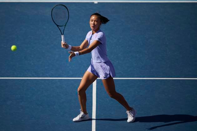 HONG KONG, CHINA - NOVEMBER 01: Yuan Yue of China competes in the Women s Singles Quarterfinal match against Sofia Kenin of United States on day 5 of 2024 Hong Kong Tennis Open at Victoria Park Tennis Stadium on November 1, 2024 in Hong Kong, China.  Copyright: xVCGx 111527785551