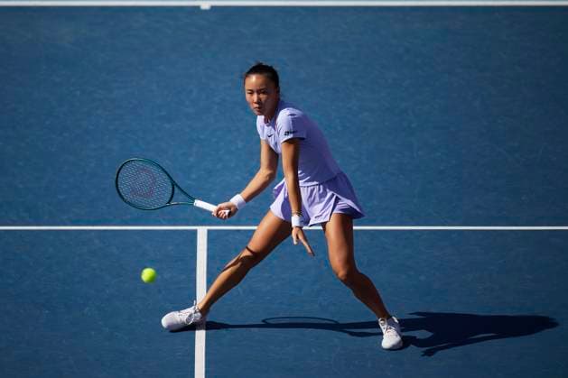 HONG KONG, CHINA - NOVEMBER 01: Yuan Yue of China competes in the Women s Singles Quarterfinal match against Sofia Kenin of United States on day 5 of 2024 Hong Kong Tennis Open at Victoria Park Tennis Stadium on November 1, 2024 in Hong Kong, China.  Copyright: xVCGx 111527785533