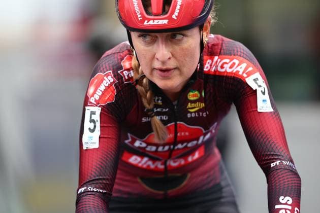 Dutch Denise Betsema pictured in action during the women elite race of the Koppenbergcross, the first race (out of eight) of the X2O Badkamers trophy cyclocross competition, in Melden, Oudenaarde, on Friday 01 November 2024. DAVIDxPINTENS  x104269697x