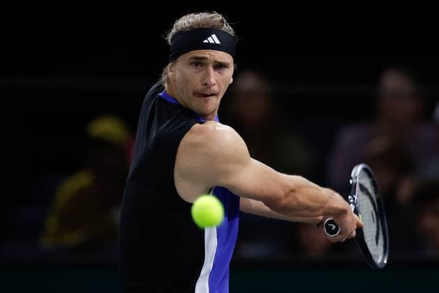 ROLEX PARIS MASTERS TENNIS 2024 Paris, 01 11 2024 Tennis Rolex Paris Masters 2024, Alexander Zverev GER Stefanos Tsitsipas GRE v l , Alexander Zverev GER plays a backhand Copyright: AntonioxBorga