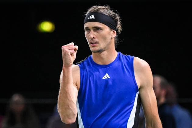 November 1, 2024, Paris, France, France: Alexander ZVEREV of Germany celebrates his point during the fifth day of the Rolex Paris Masters 1000 tennis tournament at Accor Arena on November 01, 2024 in Paris, France. Paris France - ZUMAm308 20241101_zsp_m308_008 Copyright: xMatthieuxMirvillex