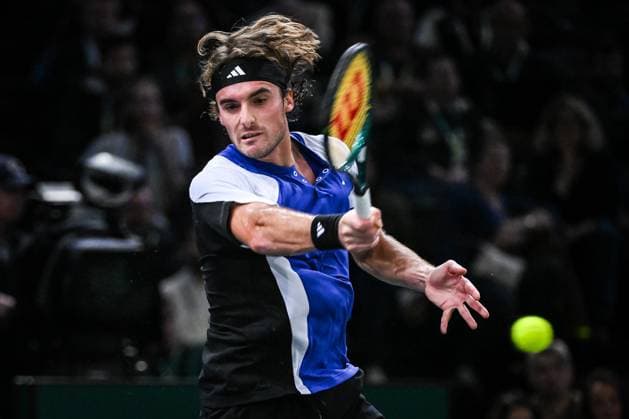 November 1, 2024, Paris, France, France: Stefanos TSITSIPAS of Greece during the fifth day of the Rolex Paris Masters 1000 tennis tournament at Accor Arena on November 01, 2024 in Paris, France. Paris France - ZUMAm308 20241101_zsp_m308_021 Copyright: xMatthieuxMirvillex