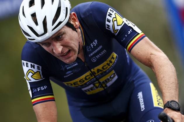 Belgian Toon Aerts pictured in action during the men elite race of the Koppenbergcross, the first race (out of eight) of the X2O Badkamers trophy cyclocross competition, in Melden, Oudenaarde, on Friday 01 November 2024. DAVIDxPINTENS  x104277341x