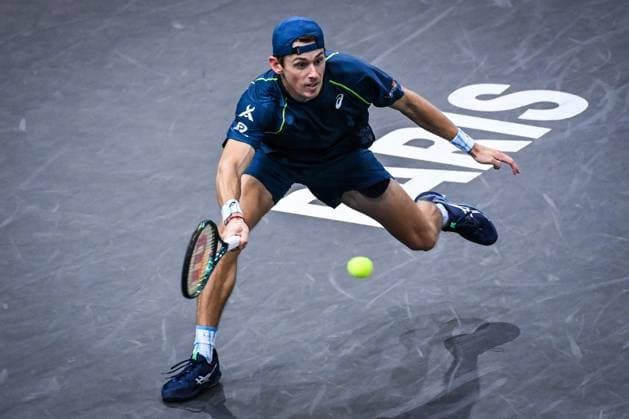 November 1, 2024, Paris, France, France: Alex DE MINAUR of Australia during the fifth day of the Rolex Paris Masters 1000 tennis tournament at Accor Arena on November 01, 2024 in Paris, France. Paris France - ZUMAm308 20241101_zsp_m308_044 Copyright: xMatthieuxMirvillex