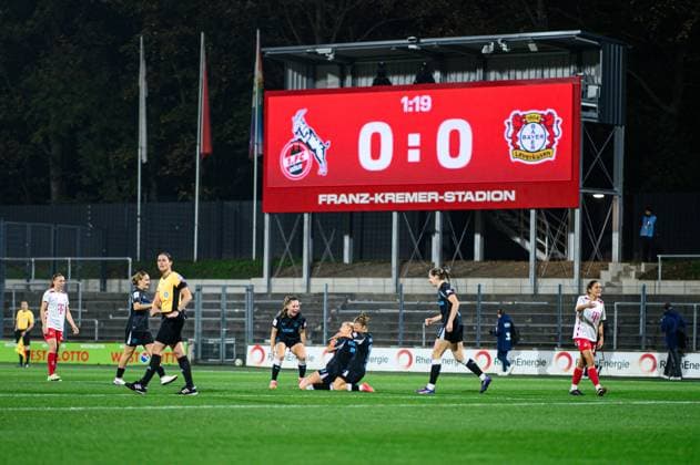 COLOGNE, GERMANY - 1 NOVEMBER, 2024: The match of Women Bundesliga 1.FC Koeln Frauen vs Bayer 04 Leverkusen at FRANZ-KREMER STADION  Copyright: xVITALIIxKLIUIEVx