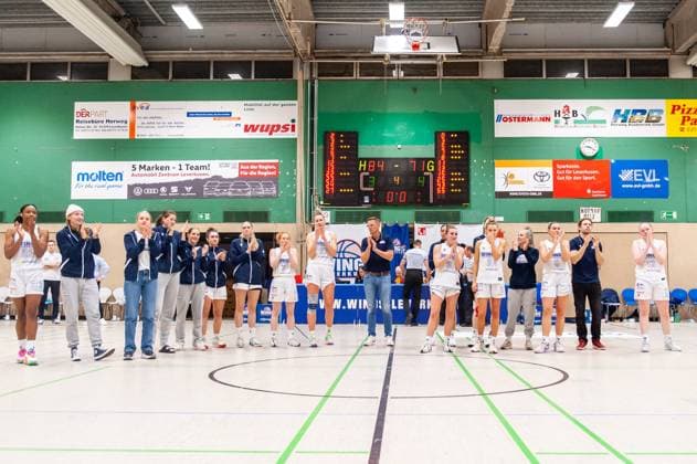 Winner photo Wings Leverkusen DEU, Leverkusen, 01 11 2024 Basketball, Toyota 1 Womens Basketball Bundesliga, Season 2024 2025, 6 Matchday, Wings Leverkusen Saarlouis Royals Werner Heisenberg Halle NRW Germany