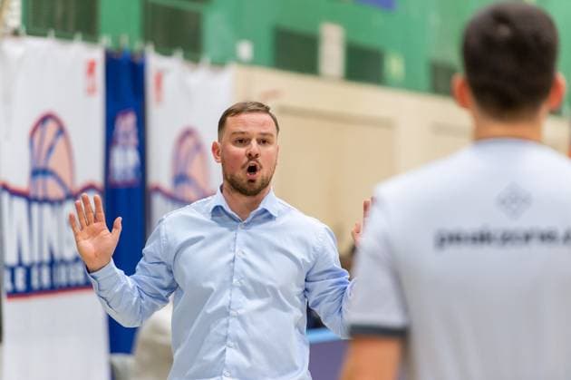 Matiss Rozlapa Saarlouis Royals,Coach is unhappy with the referee decisions DEU, Leverkusen, 01 11 2024 Basketball, Toyota 1 Womens Basketball Bundesliga, Season 2024 2025, Matchday 6, Wings Leverkusen Saarlouis Royals