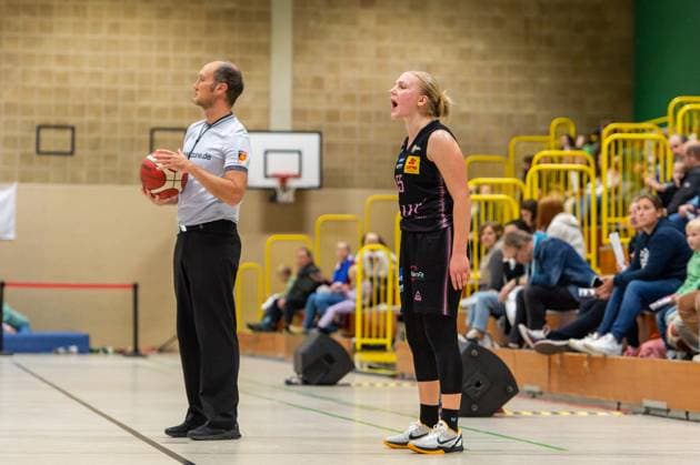 Jessika Schiffer Saarlouis Royals,No 55 loud DEU, Leverkusen, 01 11 2024 Basketball, Toyota 1 Womens Basketball Bundesliga, Season 2024 2025, 6 Matchday, Wings Leverkusen Saarlouis Royals Werner Heisenberg Halle NRW Germany
