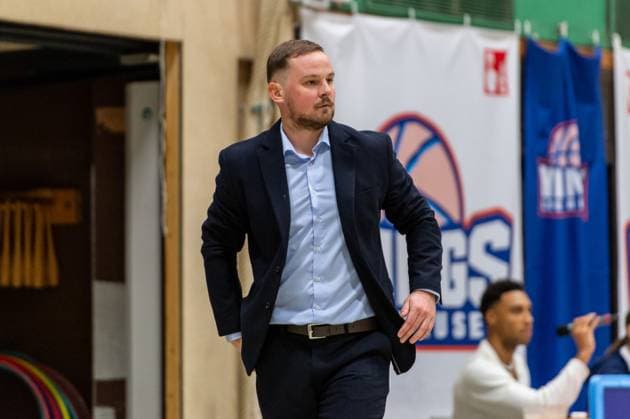 Matiss Rozlapa Saarlouis Royals,Coach DEU, Leverkusen, 01 11 2024 Basketball, Toyota 1 Womens Basketball Bundesliga, Season 2024 2025, 6 Matchday, Wings Leverkusen Saarlouis Royals Werner Heisenberg Halle NRW Germany