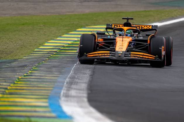 SAO PAULO, BRAZIL: Oscar Piastri, racing for the McLaren F1 team during the 2024 Formula 1 Sao Paulo Grand Prix at the Interlagos Circuit in Sao Paulo, Brazil