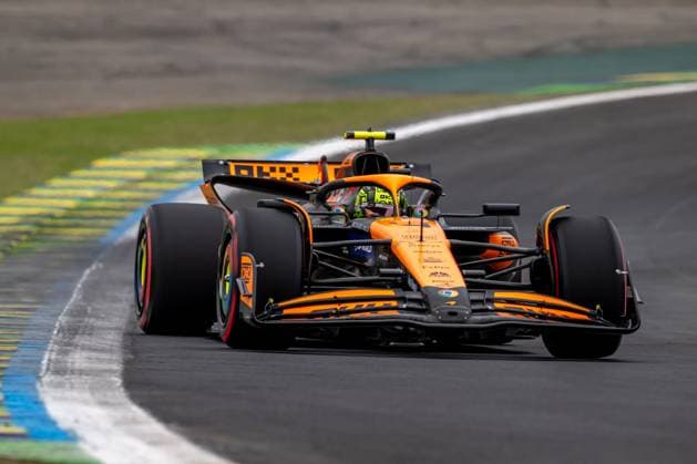 SAO PAULO, BRAZIL: Lando Norris, racing for the McLaren F1 team during the 2024 Formula 1 Sao Paulo Grand Prix at the Interlagos Circuit in Sao Paulo, Brazil