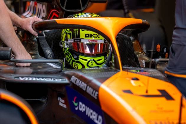 SAO PAULO, BRAZIL: Lando Norris, racing for the McLaren F1 team during the 2024 Formula 1 Sao Paulo Grand Prix at the Interlagos Circuit in Sao Paulo, Brazil