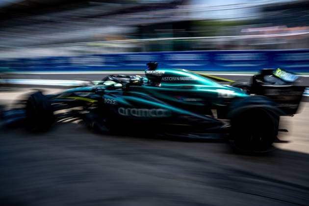 SAO PAULO, BRAZIL: Lance Stroll, racing for the Aston Martin F1 team during the 2024 Formula 1 Sao Paulo Grand Prix at the Interlagos Circuit in Sao Paulo, Brazil