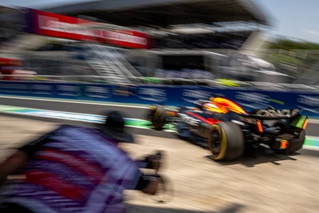 SAO PAULO, BRAZIL: Sergio Perez, racing for the Red Bull Racing team during the 2024 Formula 1 Sao Paulo Grand Prix at the Interlagos Circuit in Sao Paulo, Brazil