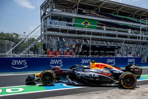 SAO PAULO, BRAZIL: Sergio Perez, racing for the Red Bull Racing team during the 2024 Formula 1 Sao Paulo Grand Prix at the Interlagos Circuit in Sao Paulo, Brazil