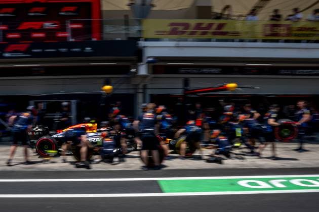 SAO PAULO, BRAZIL: Sergio Perez, racing for the Red Bull Racing team during the 2024 Formula 1 Sao Paulo Grand Prix at the Interlagos Circuit in Sao Paulo, Brazil