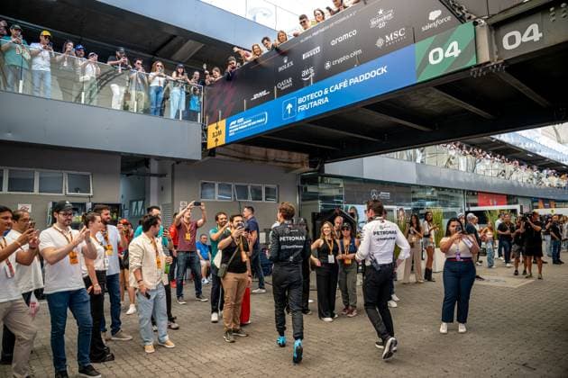 SAO PAULO, BRAZIL: George Russell, racing for the Mercedes team during the 2024 Formula 1 Sao Paulo Grand Prix at the Interlagos Circuit in Sao Paulo, Brazil