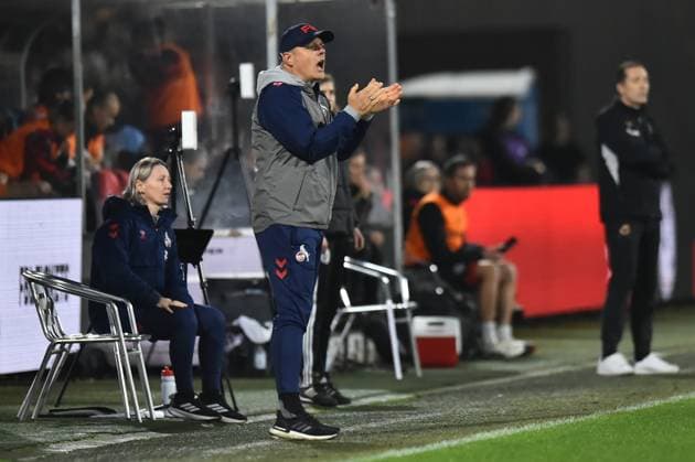Soccer Google Pixel Women Bundesliga Season 2024 2025 8 Matchday 1 FC Köln Bayer 04 Leverkusen on 01 11 2024 at Franz Kremer Stadium in Cologne Daniel Weber Coach 1 FC Köln DFB regulations prohibit any use of photographs as image sequences and or quasi video Nordrhein Westfalen Germany