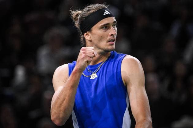 November 2, 2024, Paris, France, France: Alexander ZVEREV of Germany celebrates his point during the six day of the Rolex Paris Masters 1000 tennis tournament at Accor Arena on November 02, 2024 in Paris, France. Paris France - ZUMAm308 20241102_zsp_m308_010 Copyright: xMatthieuxMirvillex
