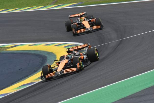 Formula 1 Sao Paulo GP sprint race Sao paulo (sp), 11 02 2024 formula1 gp interlagos sp driver oscar piastri - mclaren 81 and lando norris - mclaren 4 in the sprint race of the sao paulo gp that takes place, this saturday (2), at the interlagos racetrack, in the south zone of the capital of sao paulo, in the 2024 lenovo formula 1 grand prix of sao paulo. (Foto: Julio D Paula Thenews2 imago images) SPO  Copyright: xJulioxD Paulax