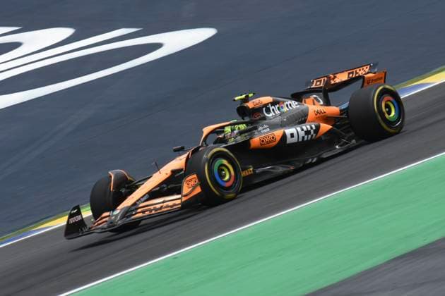 Formula 1 Sao Paulo GP sprint race Sao paulo (sp), 11 02 2024 formula1 gp interlagos sp pilot lando norris - mclaren 4 in the sprint race of the sao paulo gp that takes place, this saturday (2), at the interlagos racetrack, in the south zone of the capital of sao paulo, in the lenovo formula 1 grand prix of sao paulo 2024. (Foto: Julio D Paula Thenews2 imago images)  Copyright: xJulioxD Paulax