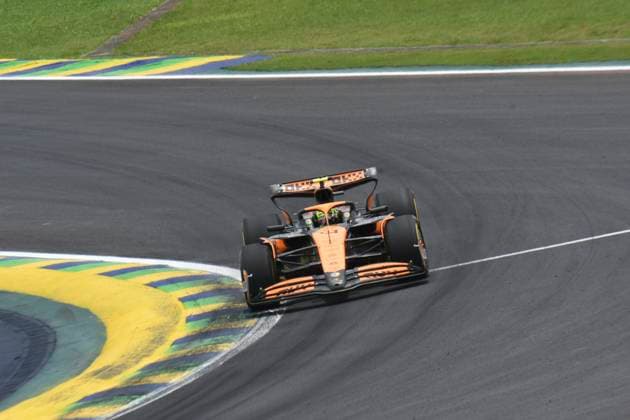 Formula 1 Sao Paulo GP sprint race Sao paulo (sp), 11 02 2024 formula1 gp interlagos sp pilot lando norris - mclaren 4 in the sprint race of the sao paulo gp that takes place, this saturday (2), at the interlagos racetrack, in the south zone of the capital of sao paulo, in the lenovo formula 1 grand prix of sao paulo 2024. (Foto: Julio D Paula Thenews2 imago images) SPO  Copyright: xJulioxD Paulax