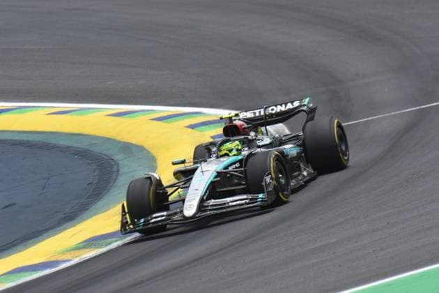 Formula 1 Sao Paulo GP sprint race Sao paulo (sp), 11 02 2024 formula1 gp interlagos sp the driver lewis hamilton - mercedez 44 in the sprint race of the sao paulo gp that takes place, this saturday (2), at the interlagos racetrack, in the south zone of the capital of sao paulo, in the lenovo formula 1 grand prix of sao paulo 2024. (Foto: Julio D Paula Thenews2 imago images)  Copyright: xJulioxD Paulax