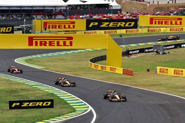 top Oscar Piastri (AUS) - McLaren Formula 1 Team - McLaren MCL38 - Mercedes& xA; Lando Norris (GBR) - McLaren Formula 1 Team - McLaren MCL38 - Mercede Charles Leclerc (MON) - Scuderia Ferrari - Ferrari SF-24 - Ferrari during Sprint Race of the Formula 1 Lenovo Grande Premio de Sao Paulo 2024, scheduled to take place at Interlagos Circuit, San Paolo, Brasil, BRA Nov 1st-3rd, 2024  Copyright: xAlessioxDexMarco IPAxSportx xipax xx IPA_51194292 IPA_Agency_IPA51194292