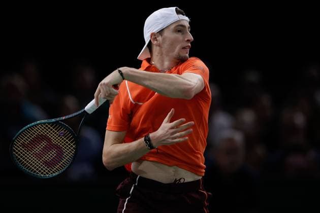 ROLEX PARIS MASTERS TENNIS 2024 Paris, 02 11 2024 Semi-final, Karen Abgarovich Khachanov Ugo Humbert FRA v l Ugo Humbert FRA Copyright: AntonioxBorga