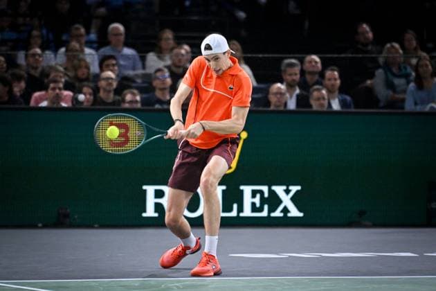 Rolex Paris Masters - Semi Finals French tennis player, Ugo Humbert, against Karen Khachanov during the semi finals of the Rolex Paris Masters 2024. Photo by Tomas Stevens ABACAPRESS.COM Paris France  Copyright: xStevensxTomas ABACAx