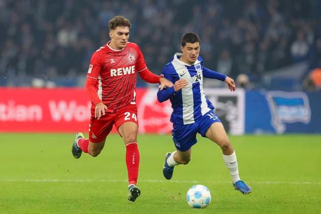 Julian Pauli 1 FC Koeln and Ibrahim Maza Hertha BSC Berlin battle for the ball, 2 Bundesliga, Hertha BSC vs 1 FC Köln, Olympiastadion, November 2, 2024 in Berlin, Germany Photo by Marco Steinbrenner DeFodi Images Julian Pauli 1 FC Koeln and Ibrahim Maza Hertha BSC Berlin battle for the ball, 2 Bundesliga, Hertha BSC vs 1 FC Köln, Olympiastadion, November 2, 2024 in Berlin, Germany Photo by Marco Steinbrenner DeFodi Images DFB DFL REGULATIONS PROHIBIT ANY USE OF PHOTOGRAPHS AS IMAGE SEQUENCES AND OR QUASI VIDEO not used in POL SRB CRO FRA GBR NED ITA USA Defodi 700 berlin koeln 20241102 064 Defodi-700 not used in POL SRB CRO FRA GBR NED ITA USA DFB DFL REGULATIONS PROHIBIT ANY USE OF PHOTOGRAPHS AS IMAGE SEQUENCES AND OR QUASI-VIDEO.